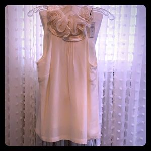 Ann Taylor Cream color ruffled top